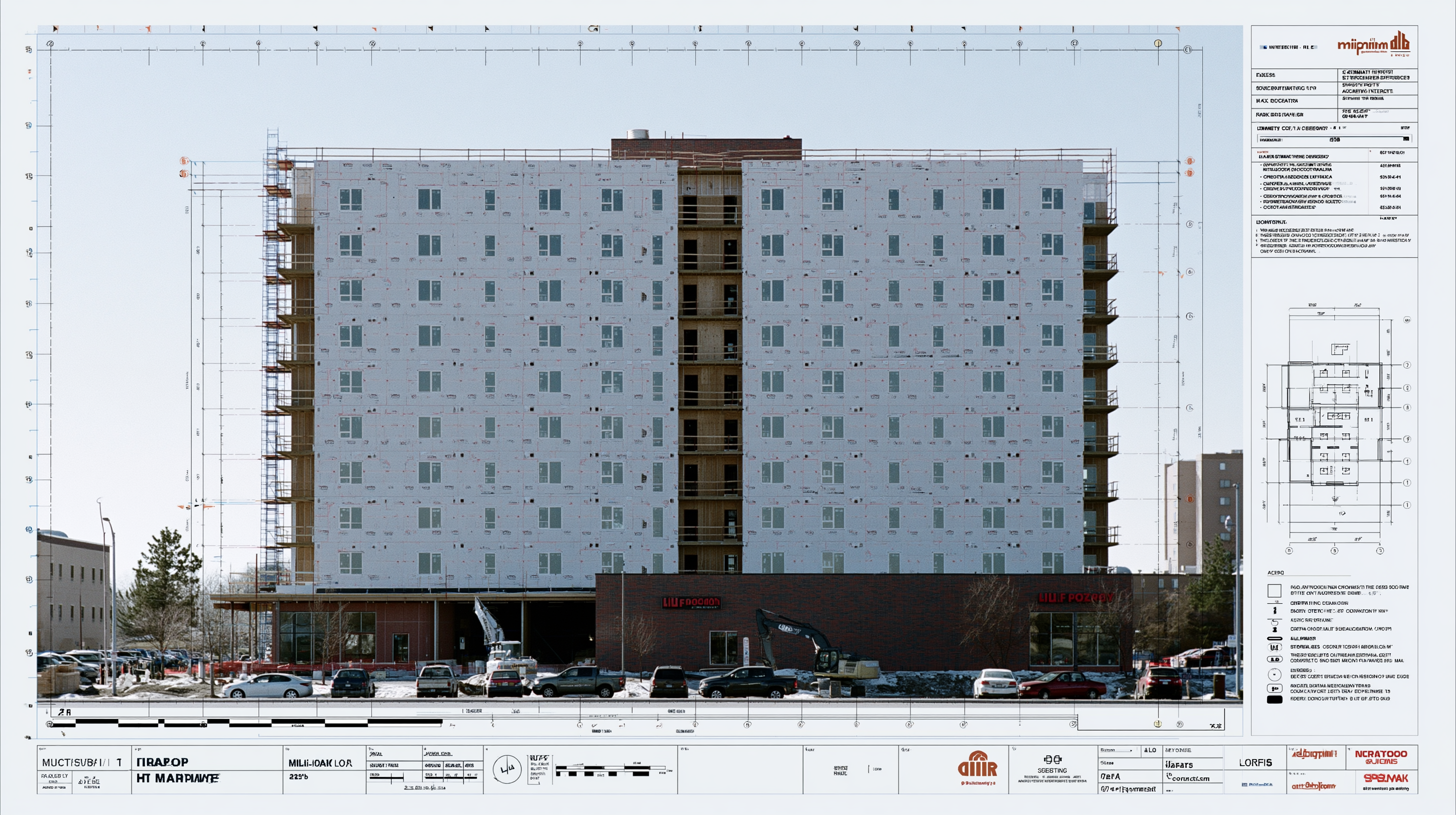 Wood-frame multifamily building under construction
